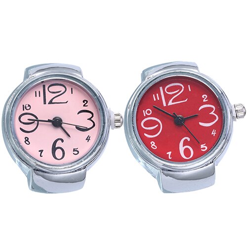 Women's Big Numbers Finger Ring Watch Elastic Band Quartz Watch Female Classic Flip Jewelry Mini Watch 손가락 반지 시계