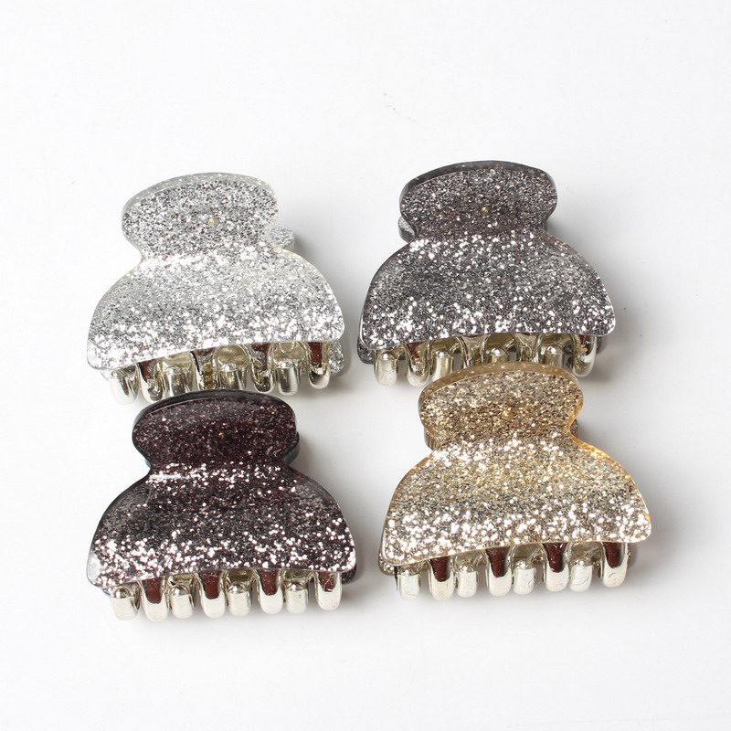 Conjunto de 4 unids/set de horquillas pequeñas para el pelo para mujer, accesorios para el cabello para niña, Color metálico brillante y Noble: Blanco