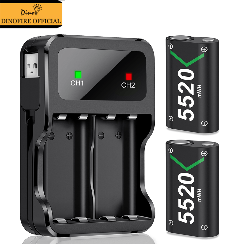 Akumulator DinoFire do kontrolera Xbox One S/X Xbox Series S/X/Xbox One 2X5520mWh Ładowarka USB typu C