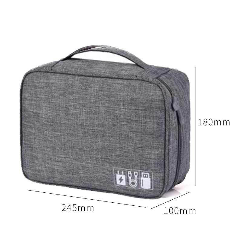 Wobag Polyester Mens Travel Electronic Accessories Travel Bag Organizer For Date Line SD Card USB Cable Digital Device Bag