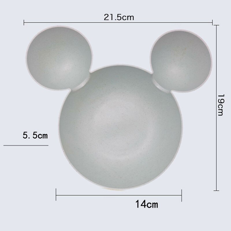 Cuenco de dibujos animados para niños, cuencos de plástico para cocina de paja de trigo Natural, plato de comida rápida, vajilla de viaje