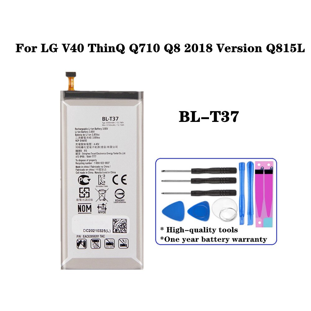 For LG V20 Stylus3 V10 V30 V30+ V30A V40 V50 G7 G7+ ThinQ G3 G4 G5 K7 K8 K10 K20 Plus Leon Tribute 2 5 Optimus LTE III 3 Battery