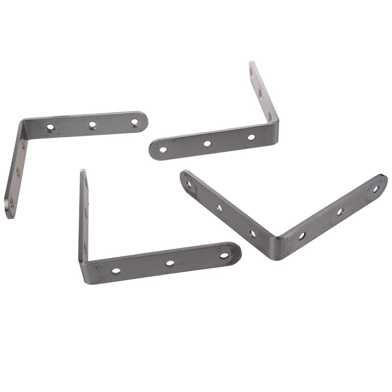 4 x Stainless Steel Shelf Support Corner Brace Angle Bracket 100X100mm & 1x 125X75mm L Shape Stainless Steel