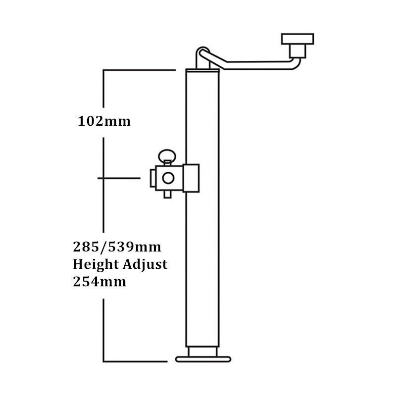 ALWAYSME Marine Boat Round Weld On Pipe Trailer Jack Load 5000lbs 2270KGS
