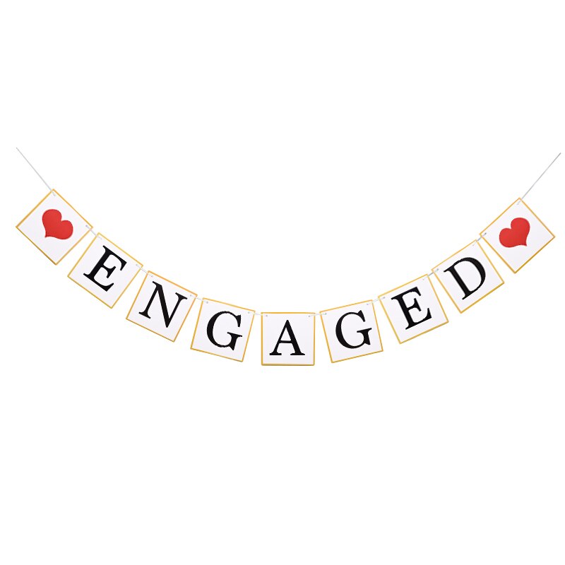 Just Married Wedding Banner Bride To Be Paper Banner Bridal Shower Marry Me Photo Props Rustic Garland Engaged Party Table Decor: Engaged