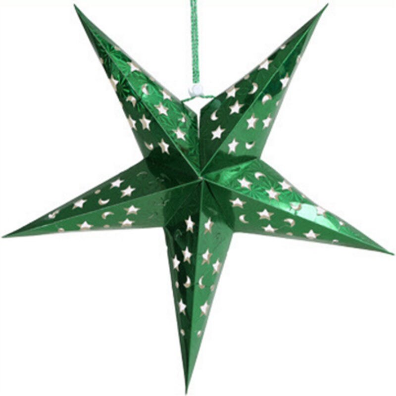 Plastic Christmas Tree Top Star Five-Pointed Star Pendant Christmas Tree Toppers For Christmas Party Decoration: 5