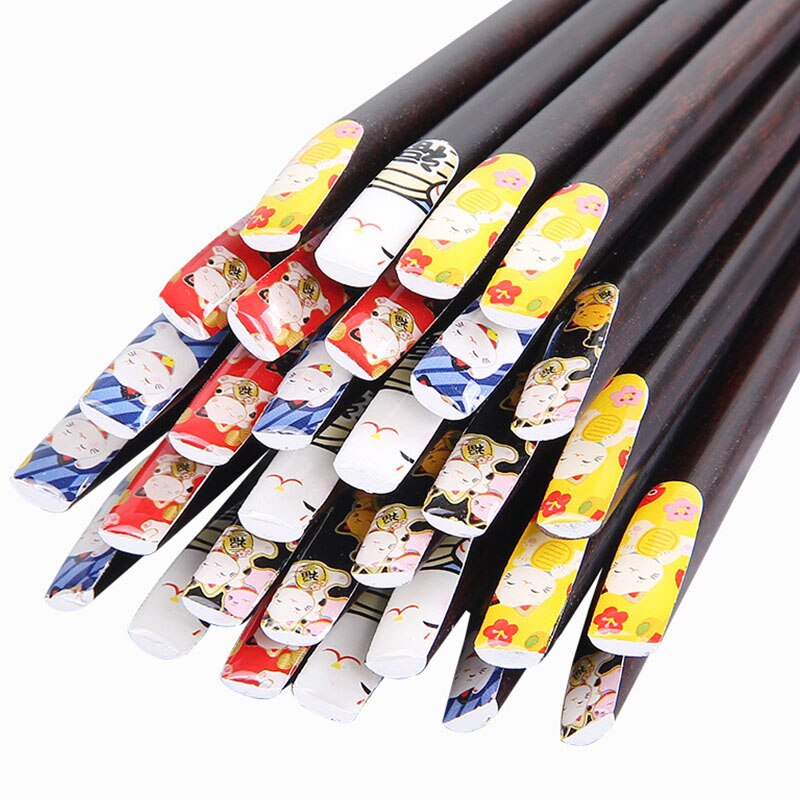 1Pair Portable Sushi Chop Sticks Chinese Chopstick Learner Set Exquisite Non-Slip Kitchen Accessorie