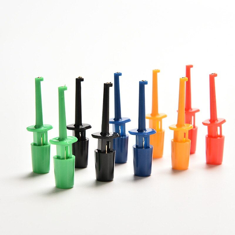 ! 10PCS Mini Single Test Hook Clips Test Probes For Electronic Testing IC Grabber Large Round Crocodile Clips Hook Test Clips: 10pcs