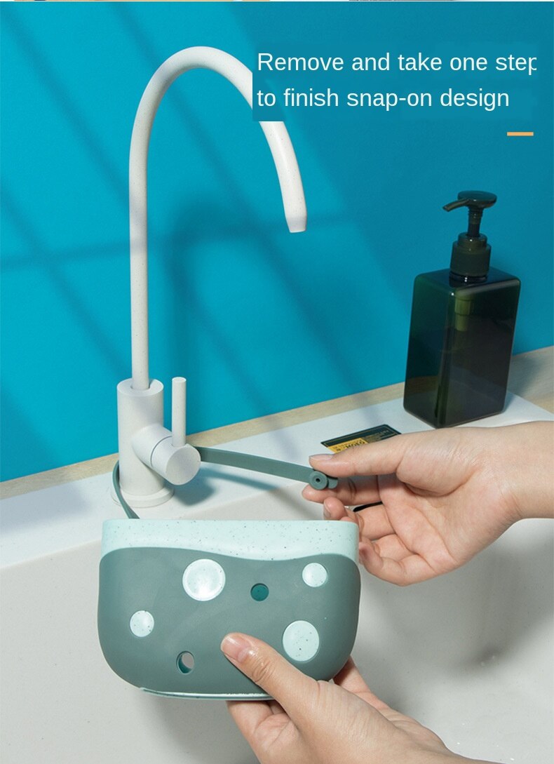 Køkkenvask afløbskurv hængende pose hulfri opvask vask vask vandhane svamp opbevaringshylde kurv