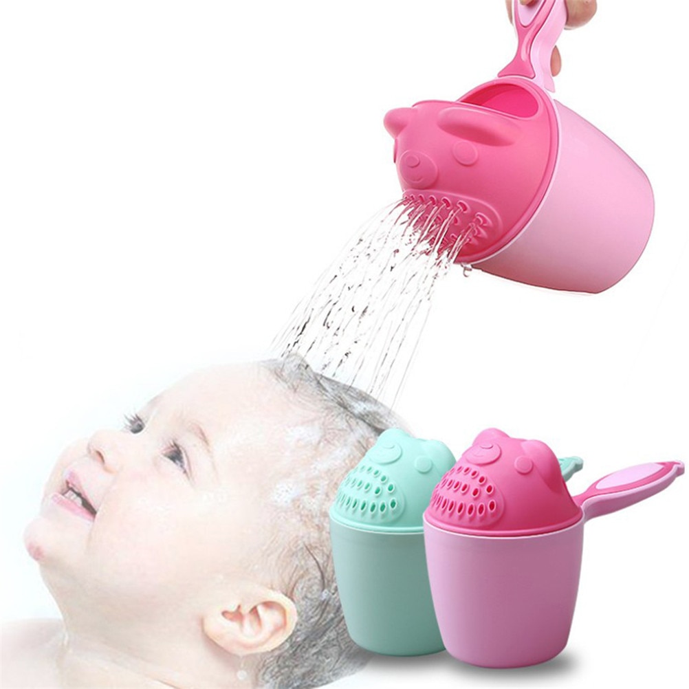 Børns shampoo kop sprinkler baby shower skyl ske ske bjørn bad pp kop vask hår værktøj
