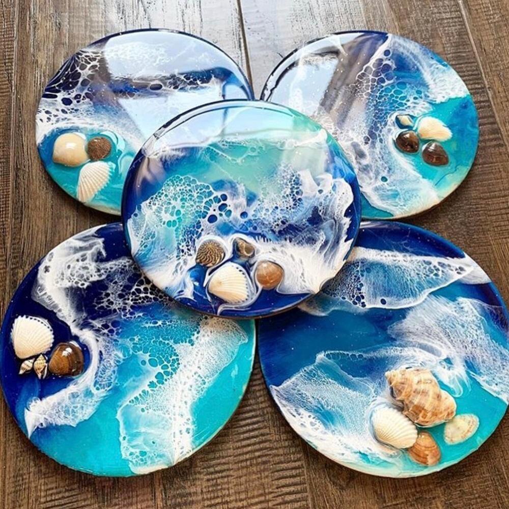 Fluid Art Round Petri Dish Silicone Mold Round Coaster Making Epoxy Resin Art Supplies Make Your Own Coaster Epoxy Resin Molds