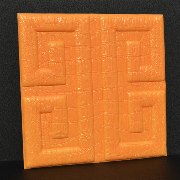 5 pièces 30*30 cm Crocodile Peau Soulagement 3D Tuile Flexible Autocollants Pour Le Fond de TV Auto-Adhésif Décor À La Maison Papier Peint Art décalque bricolage: elegant yellow