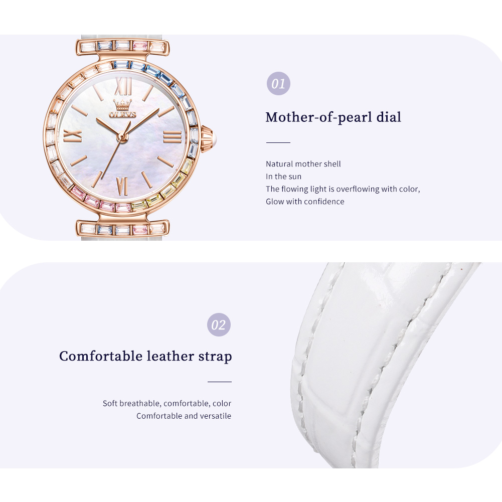 Olevs luksusmærke dameur klassisk kjole quartz ur diamant vandtæt dameur armbåndssæt