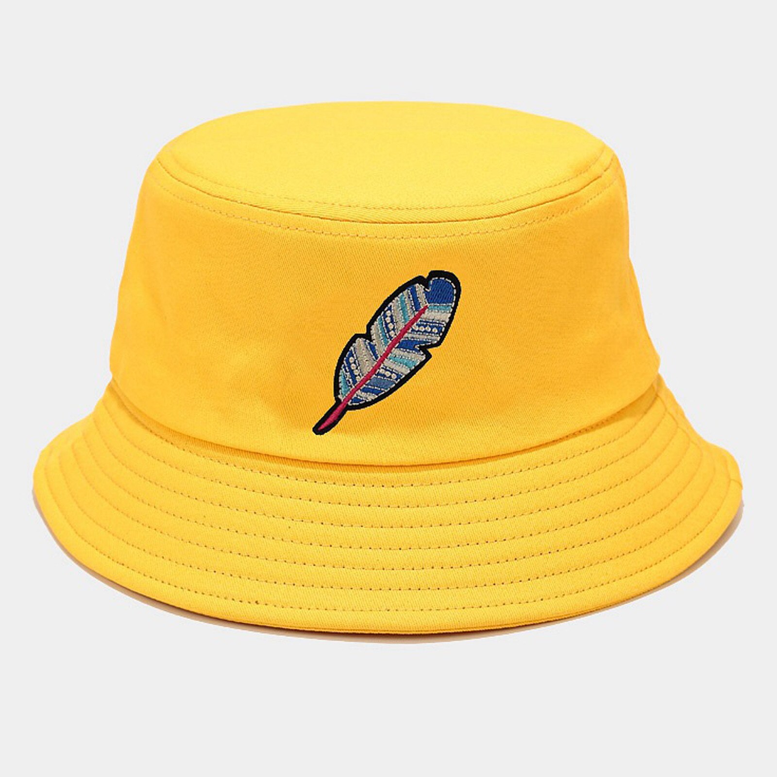 Gorra Volwassen Vrouwen Zonnescherm Zonnescherm Hoed Blad Afdrukken Visser Hoeden Outdoor Wastafel Outdoor Emmer Hoed # Yj: Yellow 