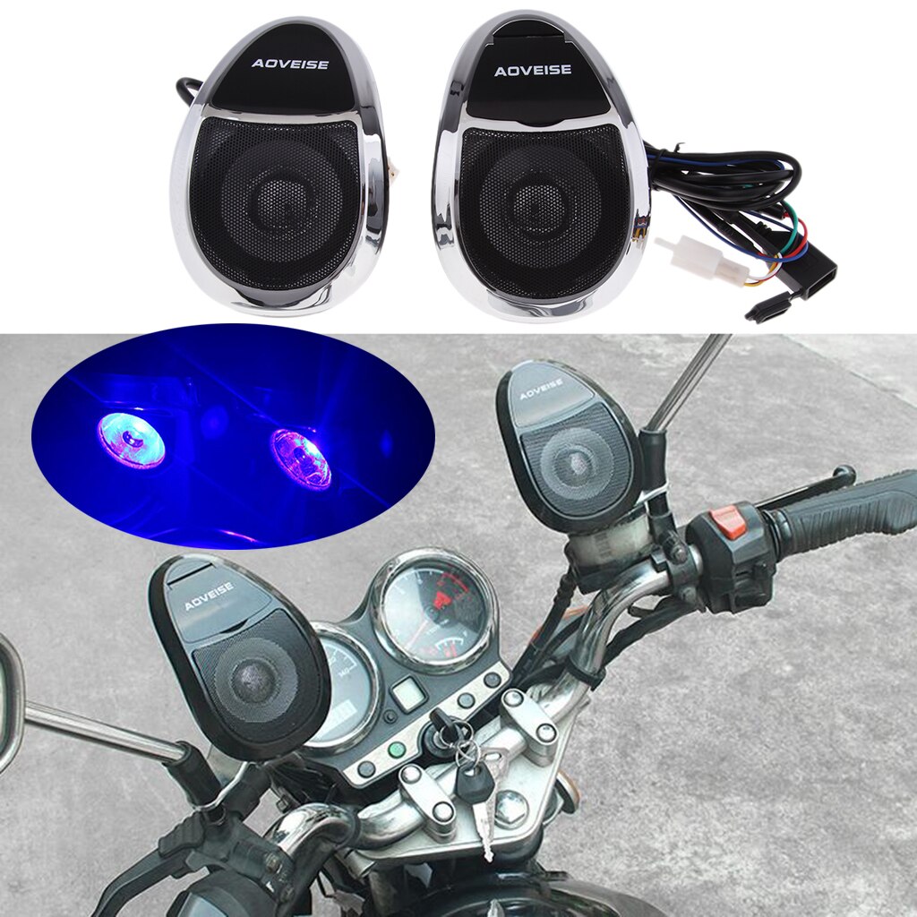 Motorcykel bluetooth højttalere med fm radio antenne, vandtæt motorcykel stereo radio systemer håndtagarmmonteret , 2 farver