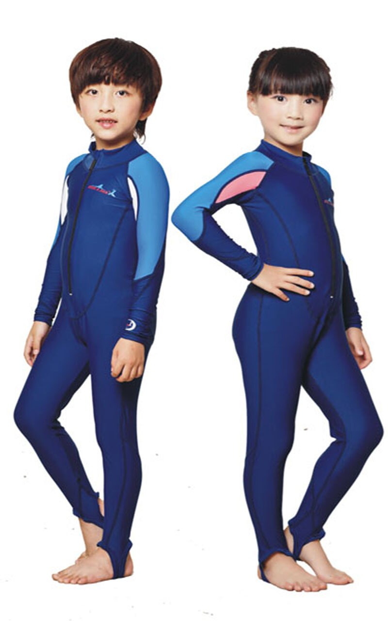 Børns dykkerskind heldragt badetøj jumpsuits lycra dykkerskind dykkervåddragt huddragt