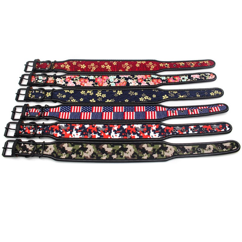 10 kleuren reflecterende puppy grote halsband met gesp verstelbare huisdierhalsband voor kleine, middelgrote en grote honden Pitbull-riem hondenketting