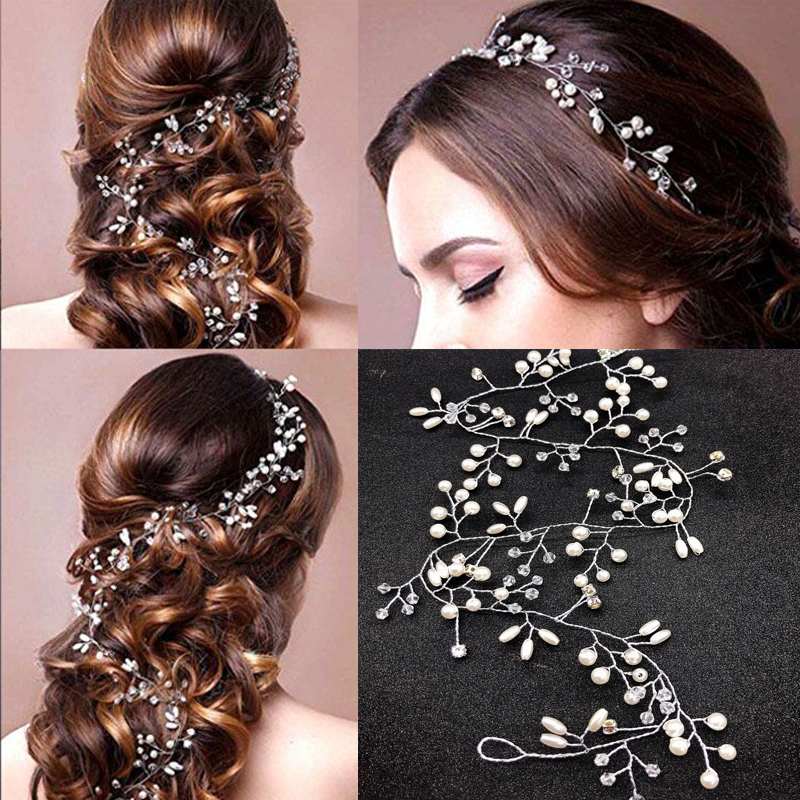Clip de perla para el cabello a la para la banda del pelo de la novia accesorios de vestido de novia Banda del pelo horquilla de barra Accesorios para peinados