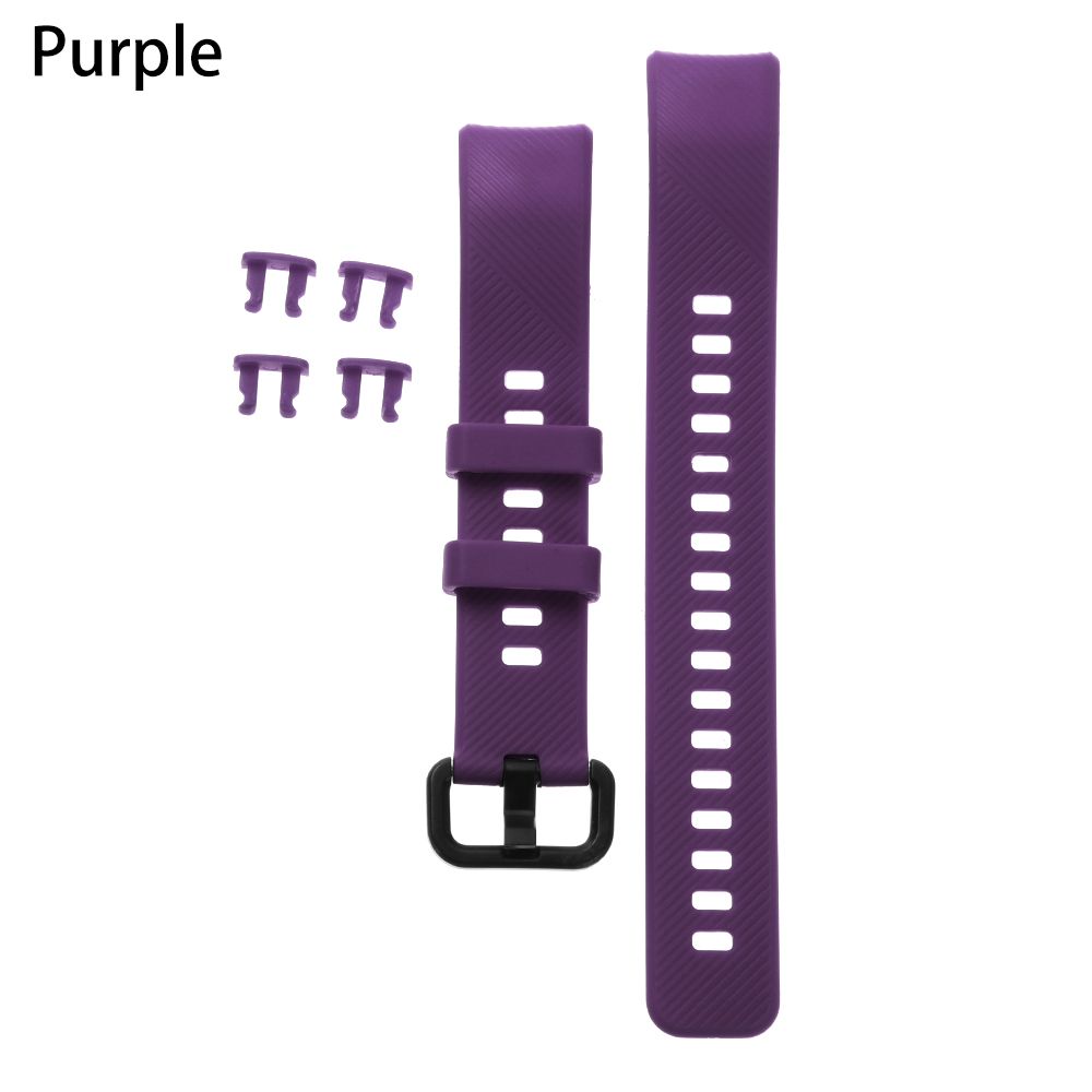 For Honor Band 5 4 Soft Silicone Watch Band Replacement Strap Colorful Sports Wristbands Classic: purple