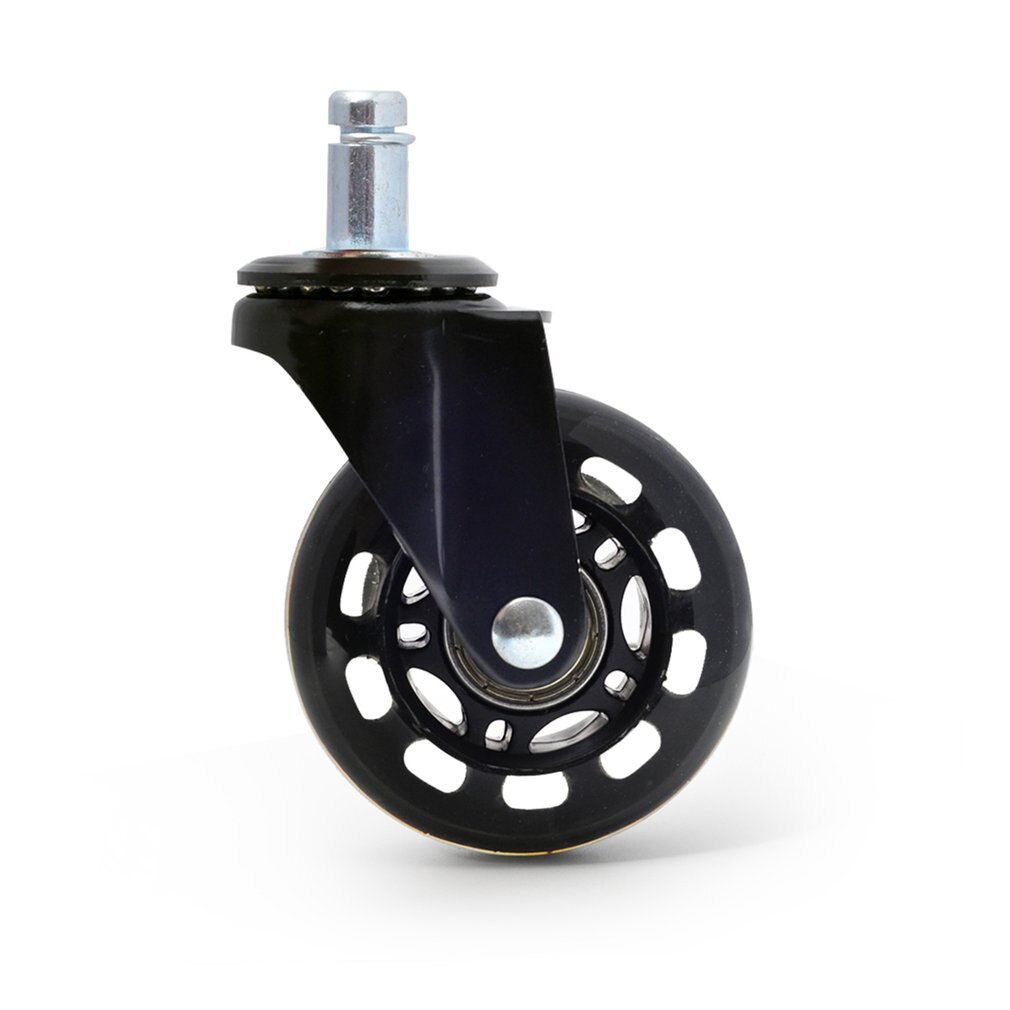 2.5Inch/3Inch PU Wheel Circlip Caster Black Strong Load Bearing Transparent Wheel Office Chair Silent Wheel