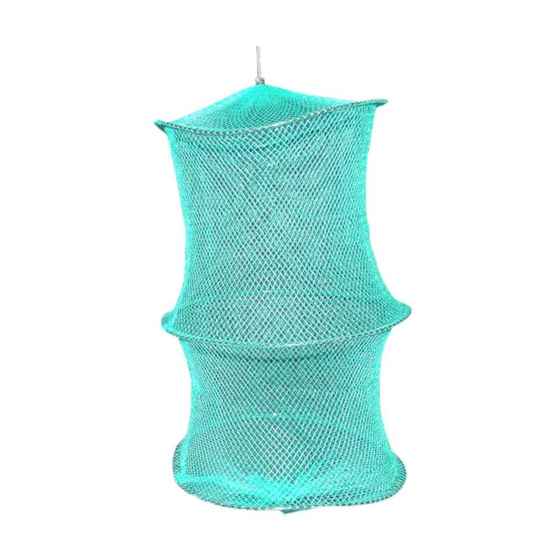 1Pc Portable Folding Fishing Net Trap Zipper Fish Shrimp Crab Dip Net Cage Fishing Trap Net Simple Fishing Gear