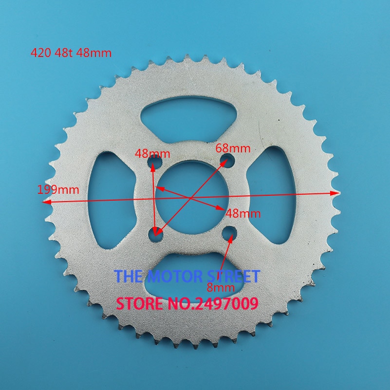Pignon pour chaîne arrière, 420 48 dents, 48mm, pour moto chinoise ATV, Quad, Pit Bike, Buggy, Go Kart,
