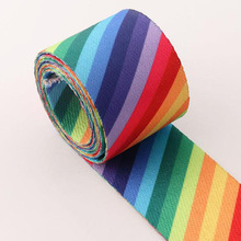 1/3/5/10 Yards 38mm breedte polyester/katoen Singels Regenboog kleur Strap Bag Riem kledingstuk Decoratie Naaien Accessoires