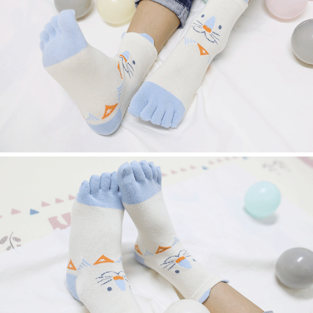 1Pair Children Animal Toe Socks Five Finger Toe Socks Cotton Breathable Polyester Spring Funny Socks #529