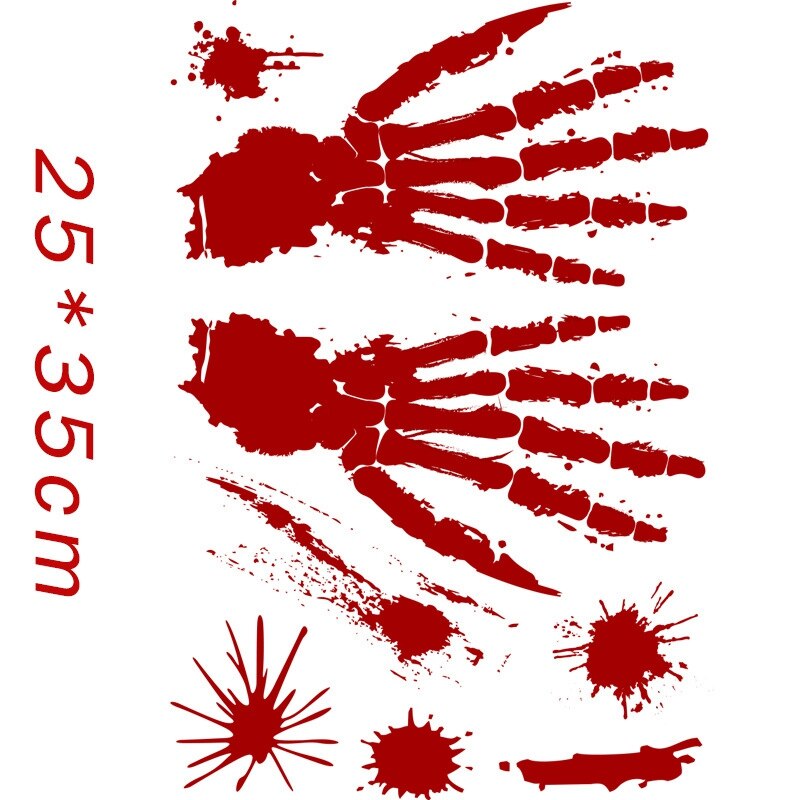 15Pcs Halloween Decoration Bloody Handprints Footprints Bloody Stickers for Shopping Malls, Window Glass,Parties,Etc: SQ901