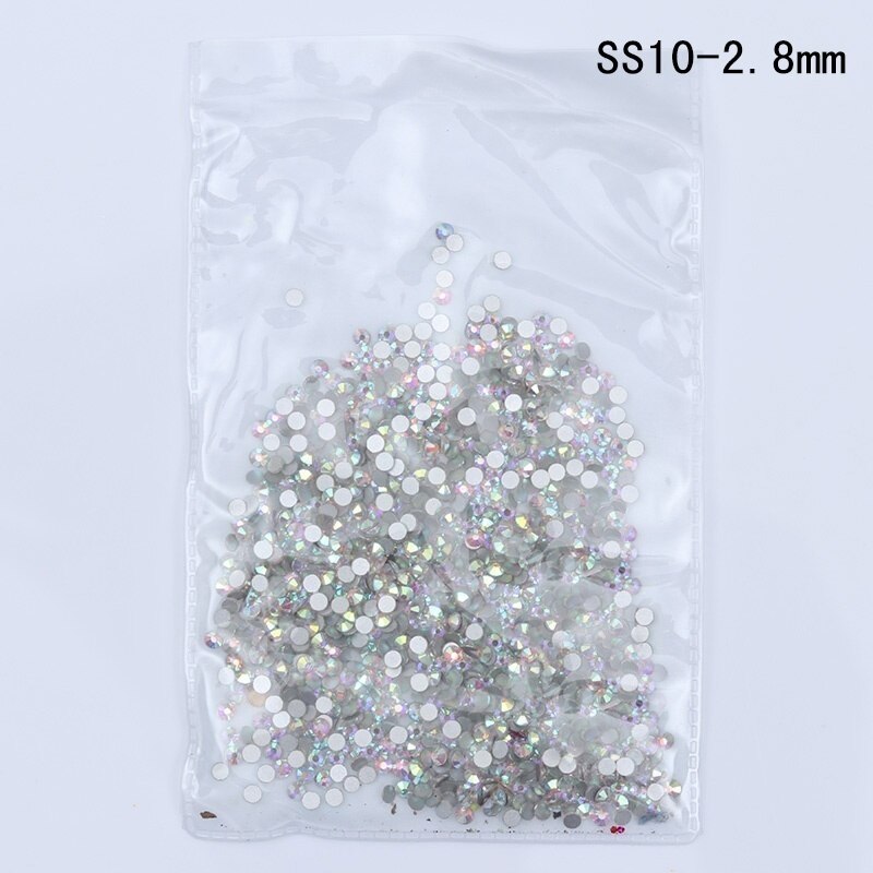 1440 Stks/zak Kleurrijke 3D Nail Decoratie Diy Nail Art Strass Multi-Size Crystal Ab Platte Platte Achterkant Steentjes: ss10