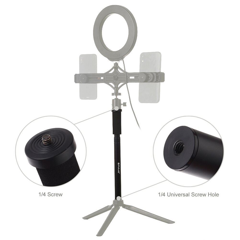 Tripod DSLR 1/4'' Screw Alloy Handheld Adjustable Tripod Mount Monopod Extension Central Shaft Pole