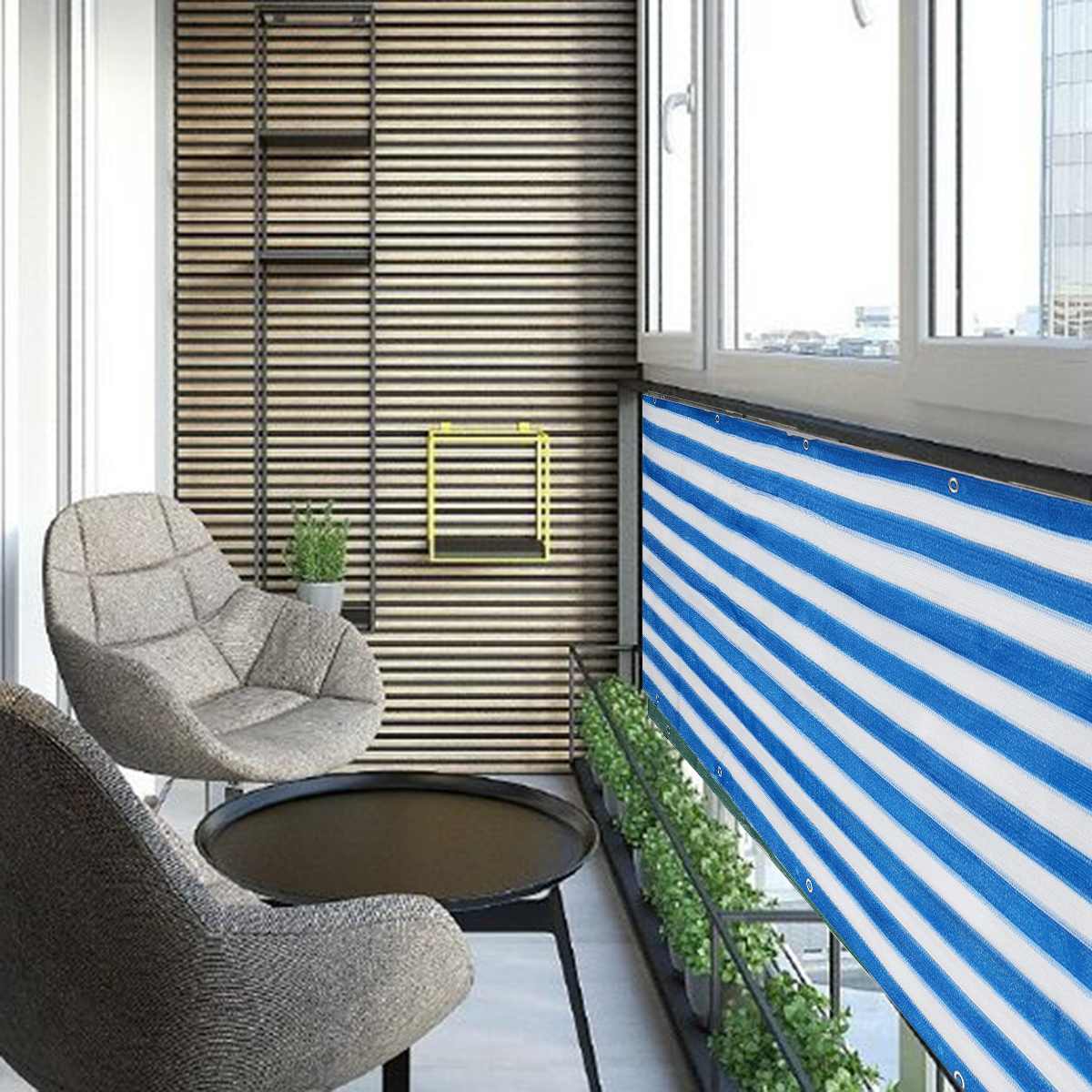 Gardening Balcony Sun Shade Sail Awning Canopy Balcony Cloth Cover Anti UV - Grey Privacy Screen Fence Sunshade Garden Fence