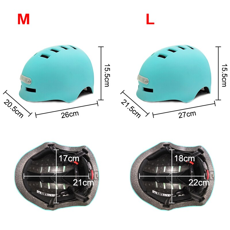 Udendørs sportsbelysning advarsel med lysintegreret hjelm ridning cykel balance bil elektrisk bil scooter ridehjelm
