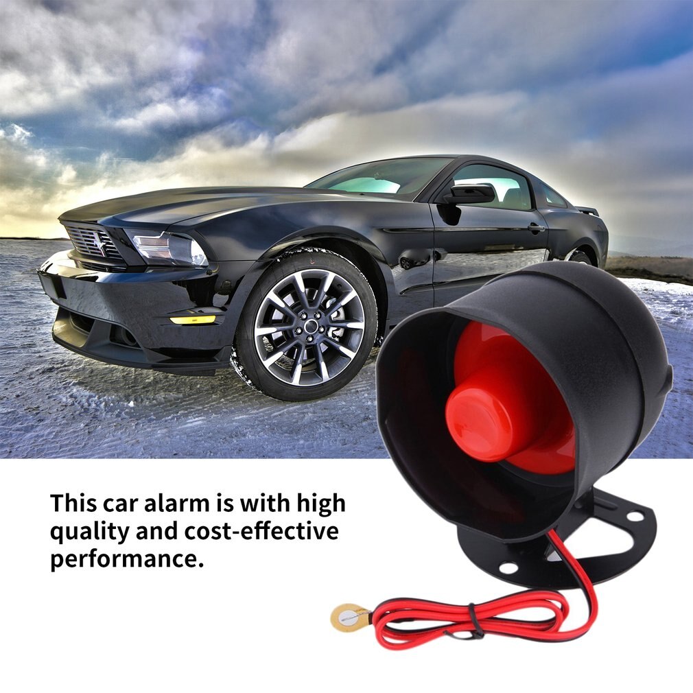 Sistema de alarma de coche Universal de 1 sentido sistema de seguridad de protección de entrada sin llave sirena + 2 Control remoto antirrobo