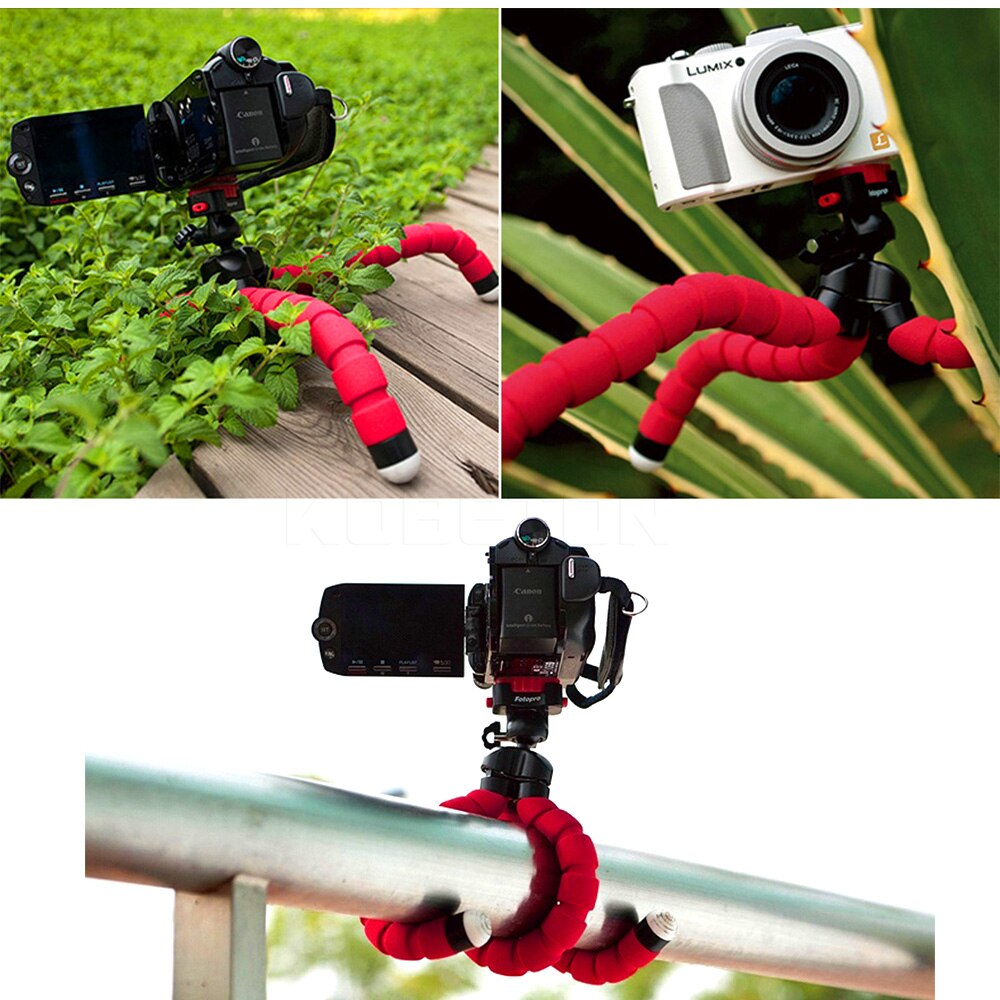 Tragbare Auto-Halfter flexibel Krake Stativ Halterung Selfie Stand Berg Einbeinstativ Styling Zubehör + Fernbedienung