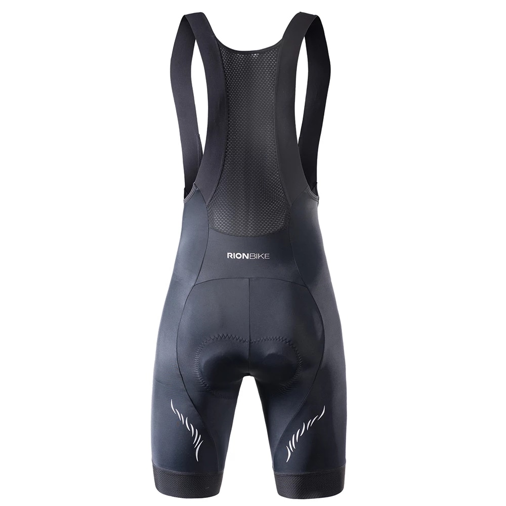 RION-pantalones cortos de Ciclismo para Hombre, con Culotte pechera, con interfaz elástica®Mallas transpirables para bicicleta de montaña, pantalones cortos con almohadilla de GEL