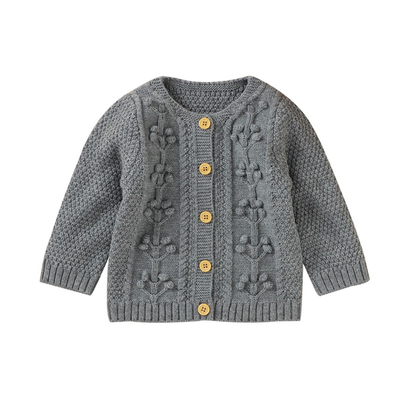 Bébé garçon vêtements garçons filles chandails bébé pull veste d'hiver manteau tricot Outwear pull à capuche: GRIS / 12-18M