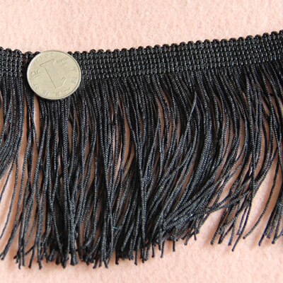 Longueur 1m largeur 10cm bricolage gros gland longue chaîne frange glands coupe dentelle rideau accessoires vêtements Textiles: black