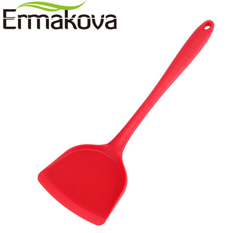 Ermakova 1 Pc Non-stick Turner Siliconen Spatel Hittebestendig Lange Handvat Siliconen Turner Keuken Kookgerei