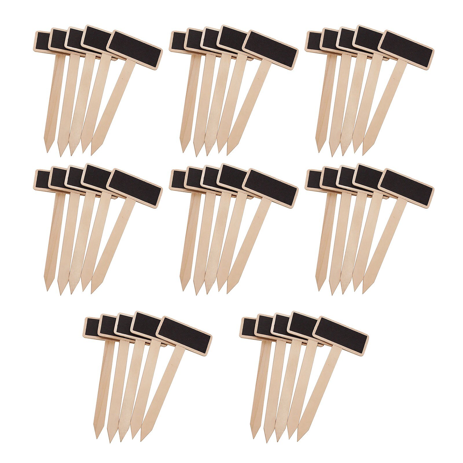 Marquage d'étiquettes de plantes de jardin, 40 Mini panneaux noirs en bois, étiquettes de jardinage imperméables pour jardin d'enfants, Pile de fleurs: as show   40PC