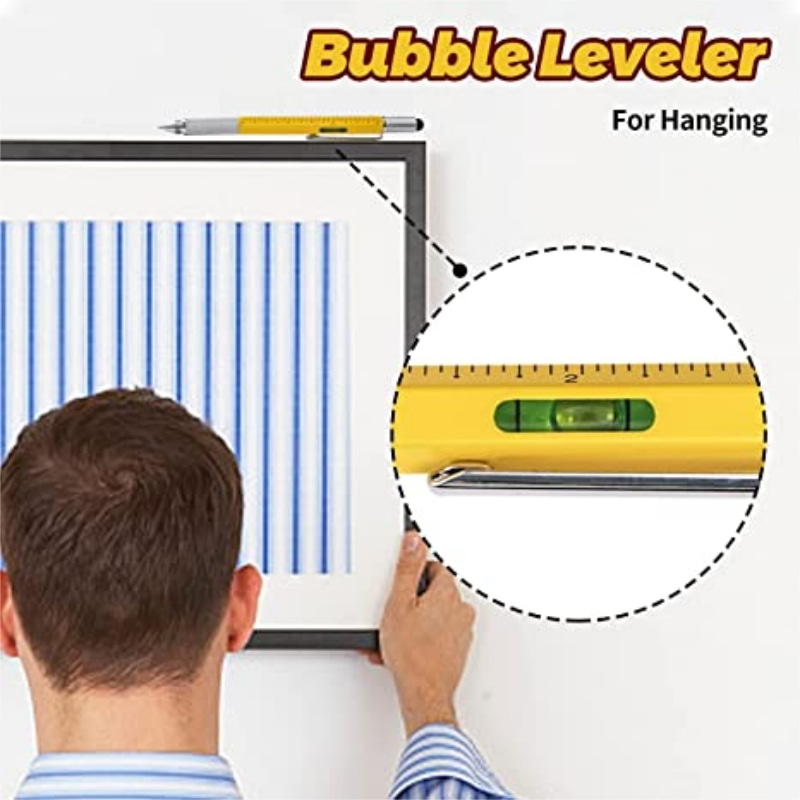 7 In1 Multifunction Handheld Screwdriver Tool Ballpoint Pen Measure Technical Ruler Screwdriver Touch Screen Stylus Spirit Level