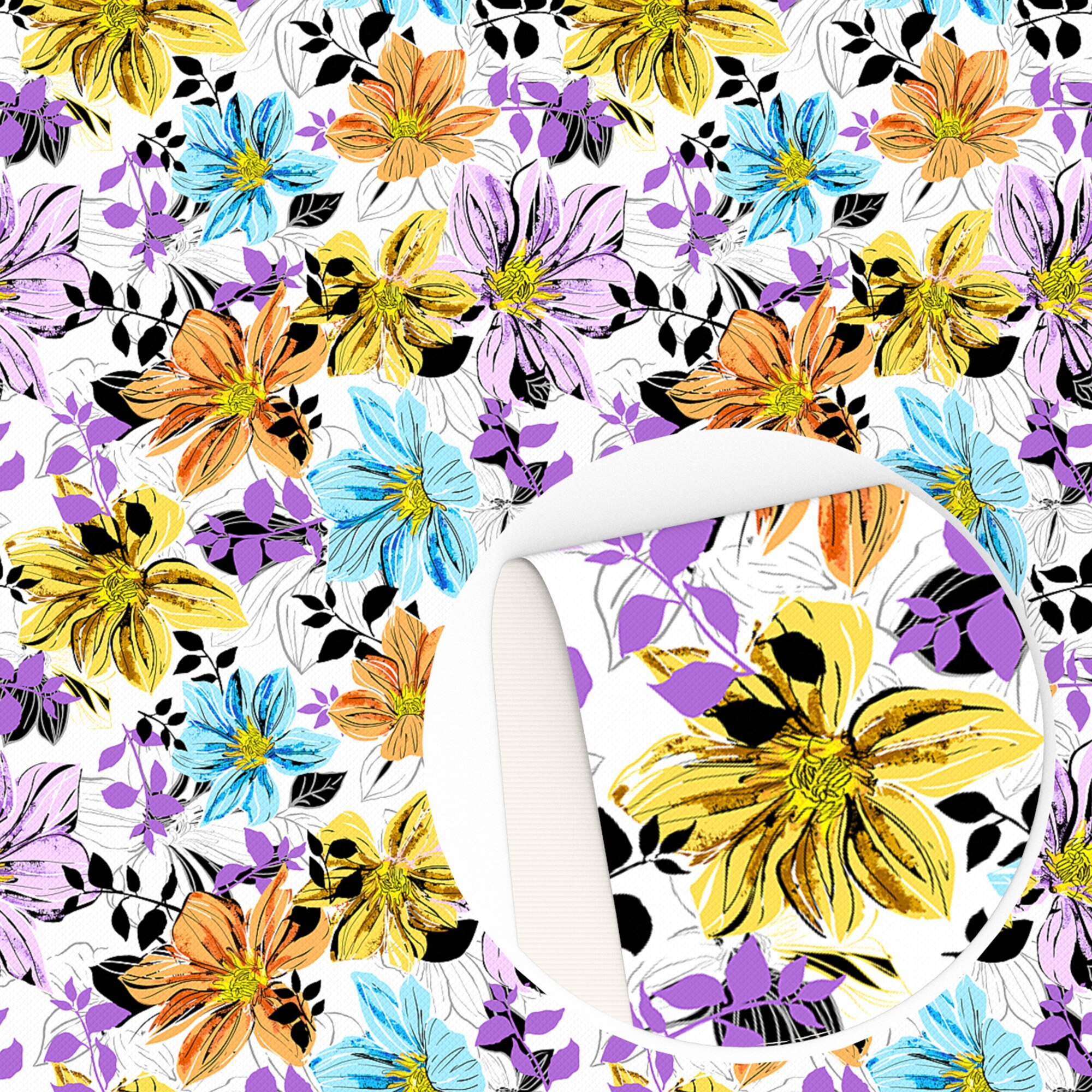 Flower Series Faux Leather Spring PVC Synthetic Leather A4 size DIY Earrings Bow Bags Material Vinyl Fabric,1Yc16604: 1122872