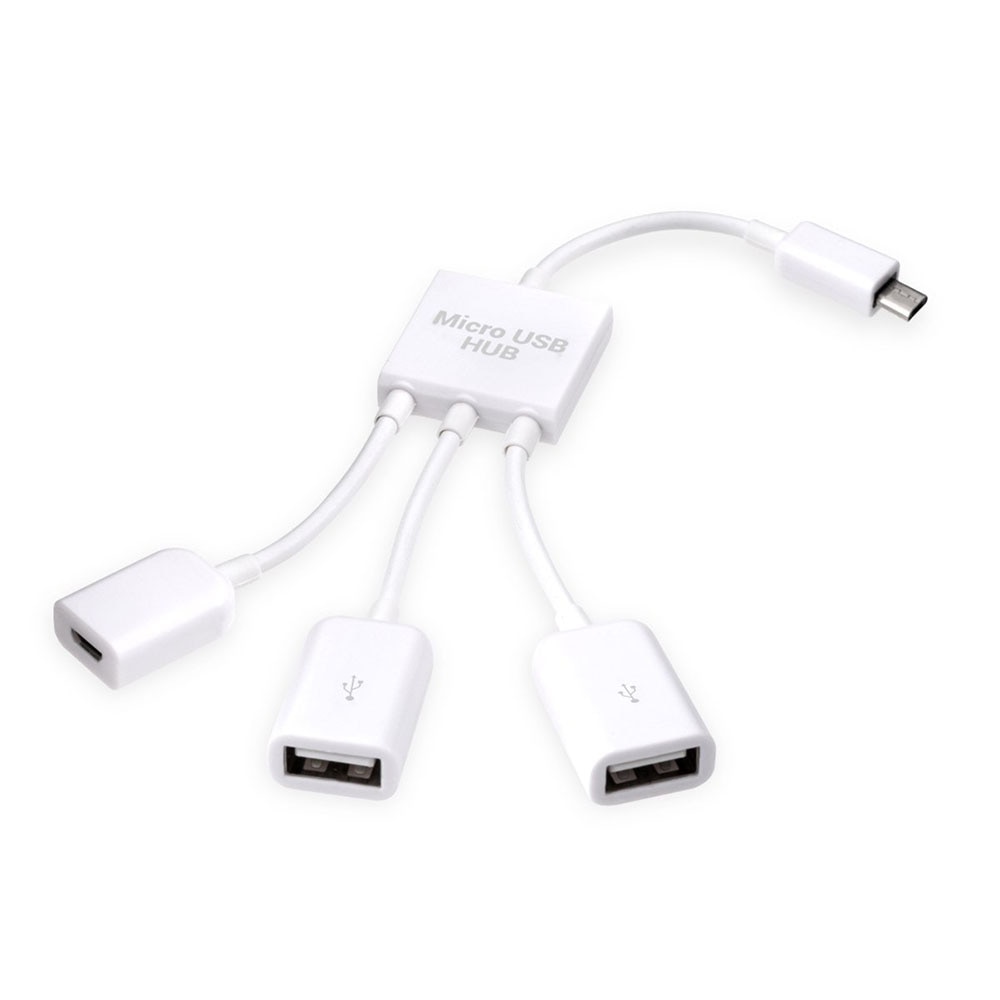 3in1 Micro USB OTG Hub Adapter Voor Smartphone/Tablet Micro USB Splitter Compatibel Met Apple, Samsung, lenovo, Asus