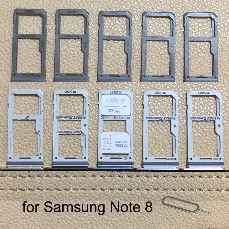 Pour Samsung Galaxy Note 8 N950 N950F N950FD N950U N950W boîtier de téléphone d'origine carte SIM adaptateur Micro SD porte-plateau