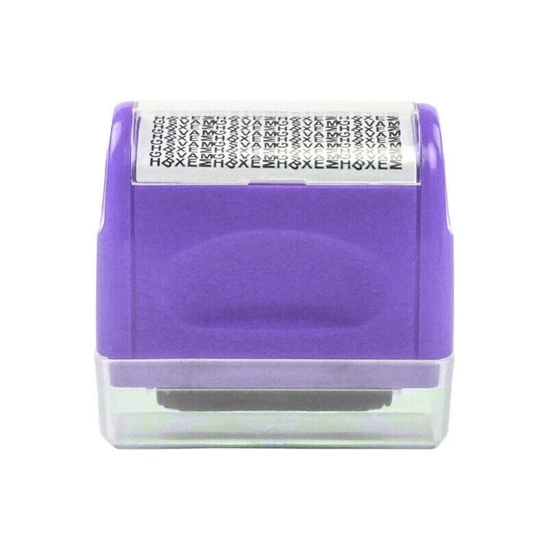 1 Pc Identiteit Privacy Id Bescherming Roller Stempel Informatie Dekking Data Protector Rommelige Code Roller Stempel Kantoor: Purple