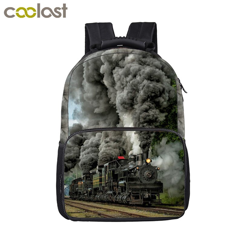Sac à dos imprimé Locomotive/Train à vapeur, pour adolescents, garçons, filles, enfants, école, femmes, hommes, ordinateur portable: 17huochetou02