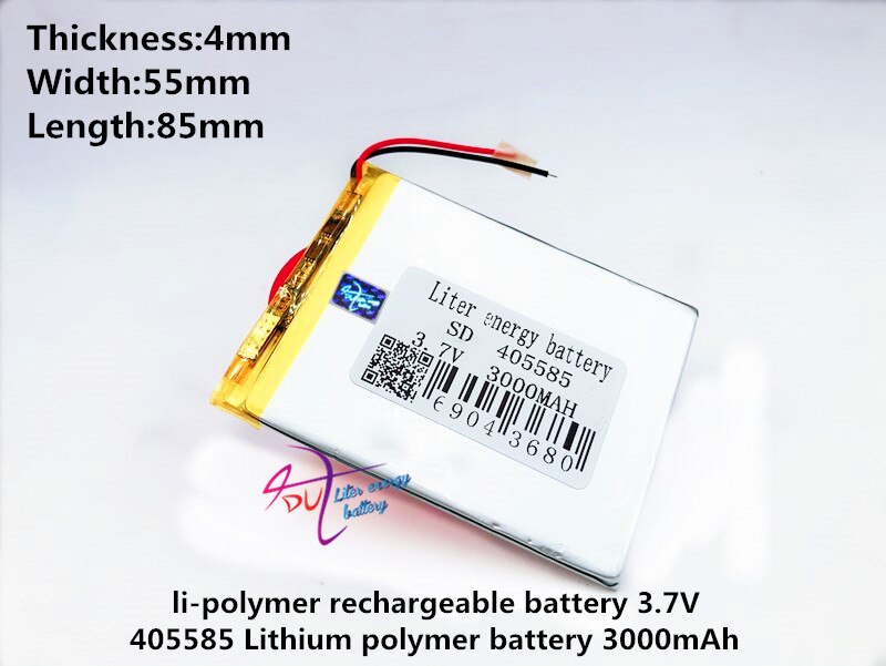 Bateria de polímero de lítio 405585 v 3.7 mah, mais nova bateria recarregável de íon de lítio acumulador para banco de energia móvel diy, e-book