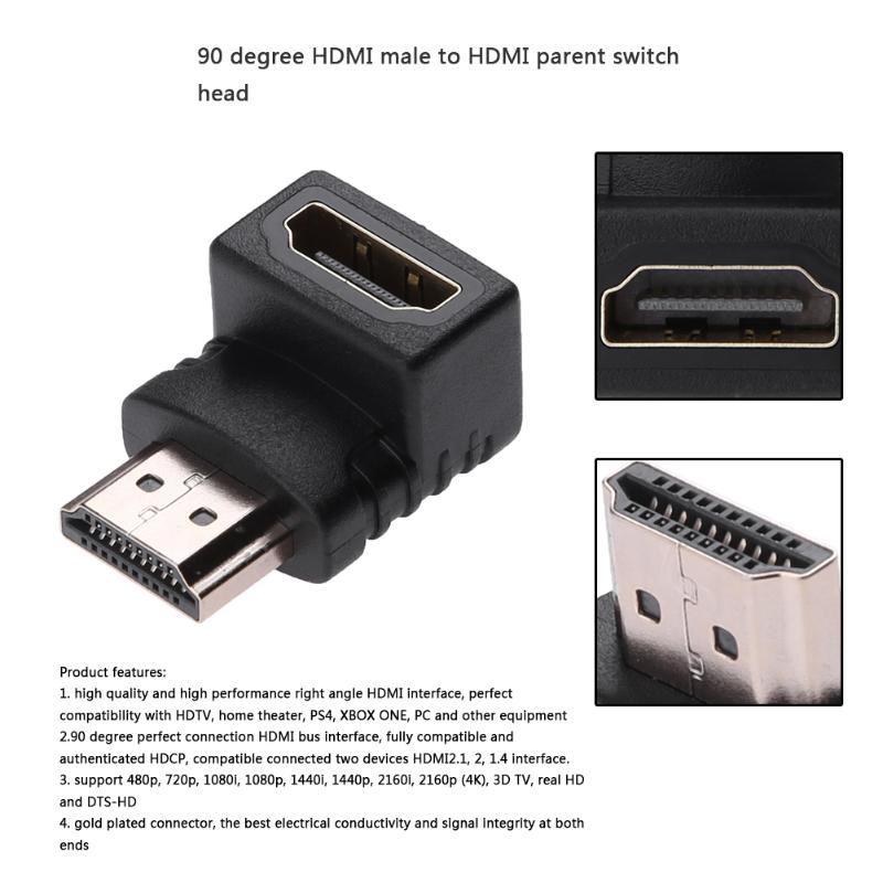 1080p HDMI male naar HDMI female kabel adapter converter extender 90 Graden Hoek hdmi adapter voor PS4