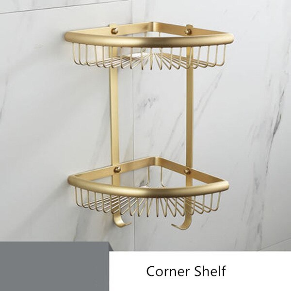 Set de accesorios de baño estante de baño para Oro pulido, toallero, soporte de papel para colgar toallas, soporte para escobillas de baño, accesorios de baño