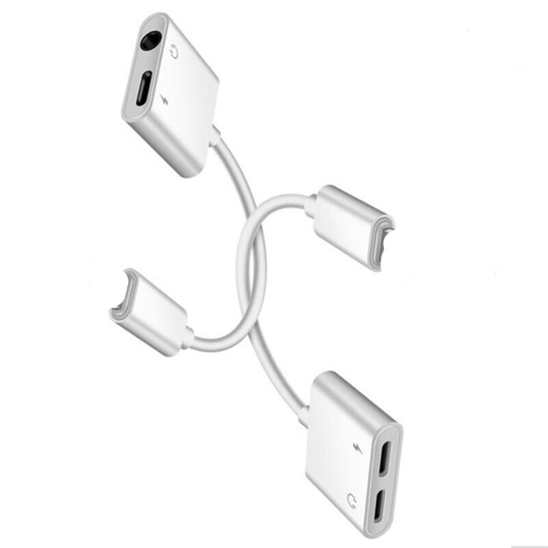 Voor Bliksem Naar 3.5Mm 2 In 1 Koptelefoon Audio Adapter Voor Iphone 7 8 Plus X Xs Charger Cable mobiele Telefoon Aux Dual Jack Splitter